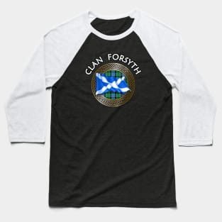 Clan Forsyth Crest & Tartan Knot Baseball T-Shirt